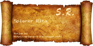 Spierer Rita névjegykártya
